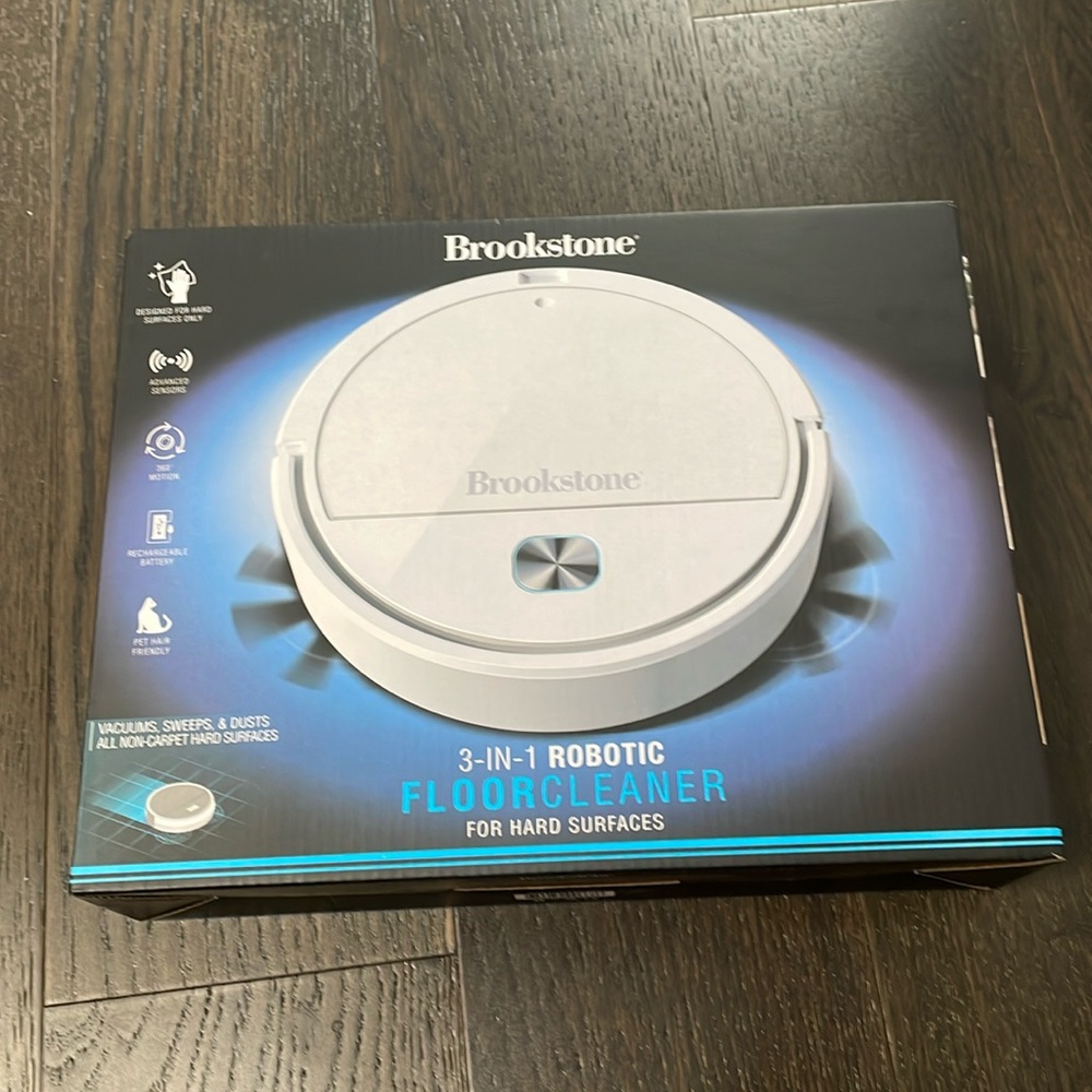 Brookstone 3-IN-1 Robotic Floor Cleaner, New in Box